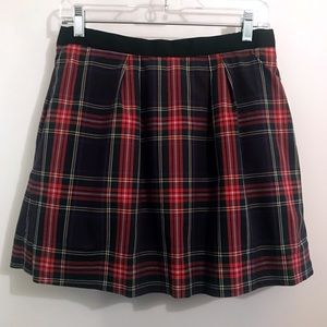 J. Crew Full Navy Blue Tartan Plaid Mini Skirt